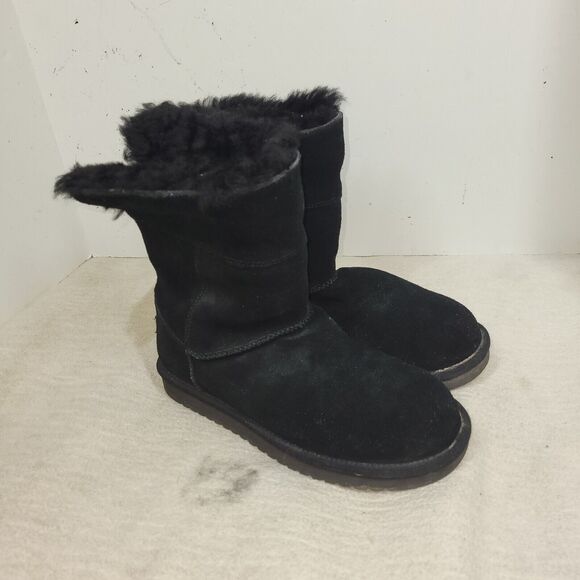 Koolaburra by UGG Boots Womens Size 8 Black Short Lined Suede Winter Cold Fall - Picture 2 of 16